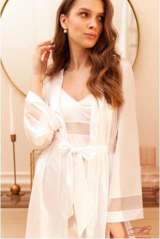 Тонкий халатик із вставками із мікросітки Your Touch BR-5012